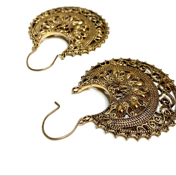 Brass Mandala Earrings - Picture 7 of 7